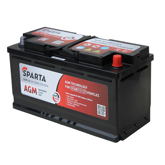 Sparta AGM L-6 105 A/h 950 A R+ 393x175x190 мм - 2