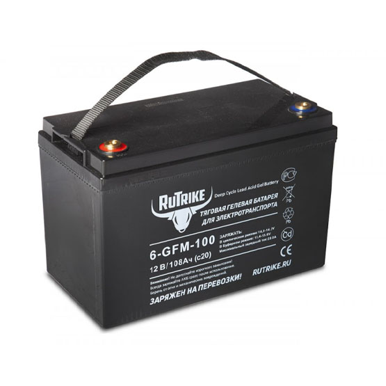 Аккумулятор RuTrike 6-GFM-100  (12В/100 A·ч) - 1