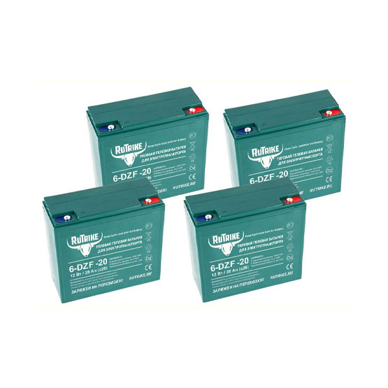 Комплект гелевых аккумуляторов RuTrike 6-DZF-20 (48B20A·ч) - 1