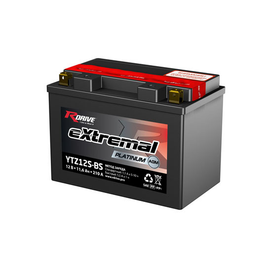 RDrive eXtremal Platinum YTZ12S-BS 11 A/h 210 A L+ 151x86x110 мм - 1