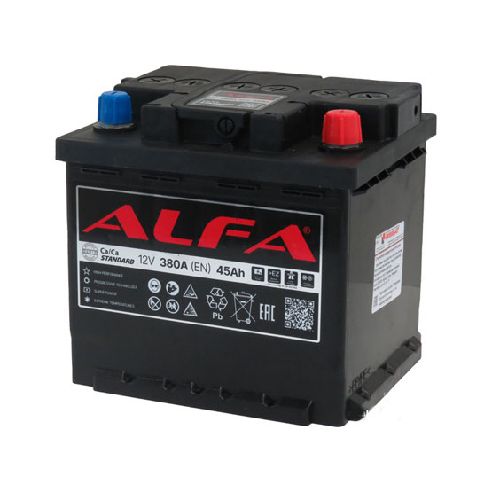 Alfa Standard 45 R 45 A/h 380 А R+ 207x175x190 мм - 1