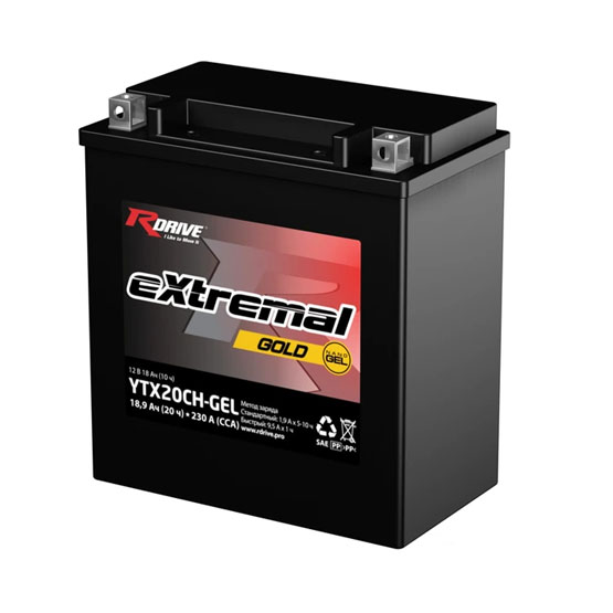RDrive Extremal Gold YTX20CH-GEL 18 A/h 230 A L+ 150x87x161 мм - 1