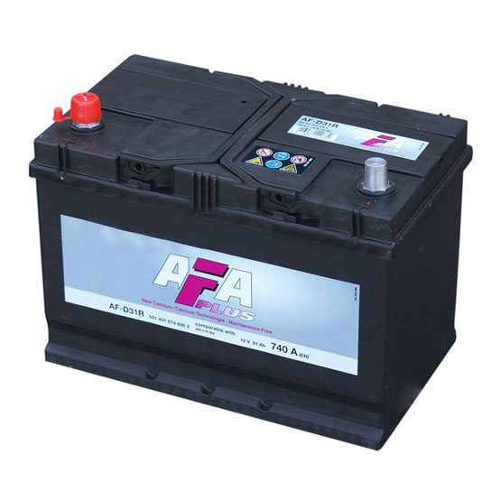 AFA Plus 91 A/h 740 A L+ 306x173x220 мм - 1