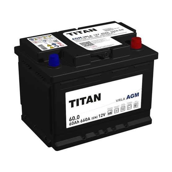 Titan AGM L2 60 A/h 660 A R+ 242x175x190 мм - 1