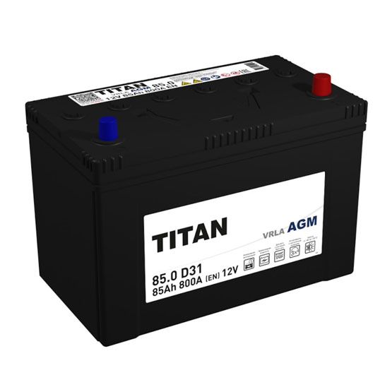 Titan AGM D31 85 A/h 800 A R+ 310x175x220 мм - 1