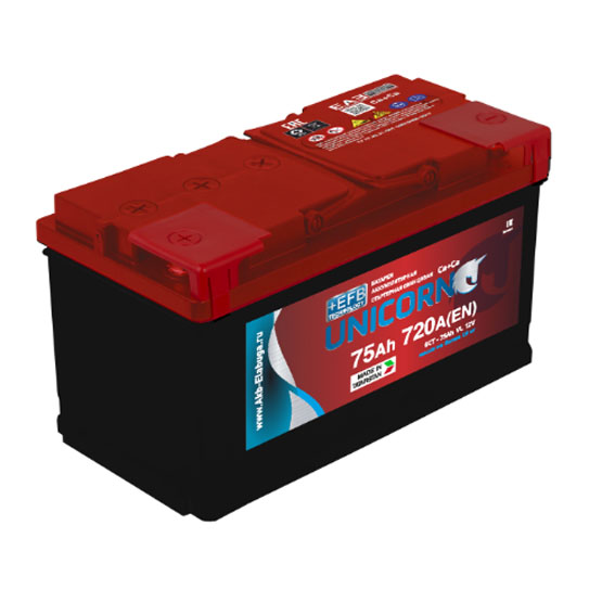Unicorn +EFB 75 A/h 720 A R+ 278x175x190 мм - 1