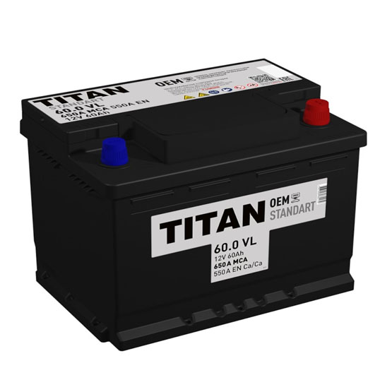 Titan Standart 60 A/h 550 A R+ 242x175x190 мм - 1