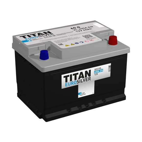 Titan Eurosilver LB2 60 A/h 600 A R+ 242х175х175 мм - 1
