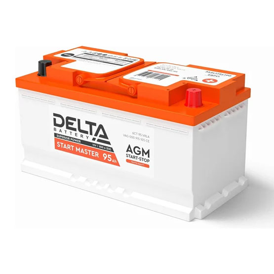 Delta Start Master 95 A/h 850 A R+ 353x175x190 мм - 1