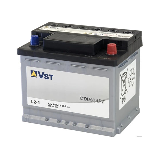 VST Стандарт L2-1 60 A/h 540 A R+ 242x175x190 мм - 1