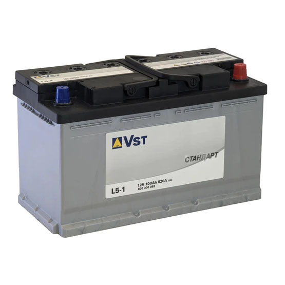VST Стандарт L5-1 100 A/h 820 A R+ 353x175x190 мм - 1