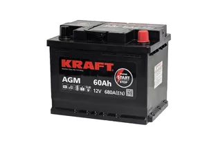 Kraft AGM Start&Stop 60 A/h 680 A R+ 242x175x190 мм