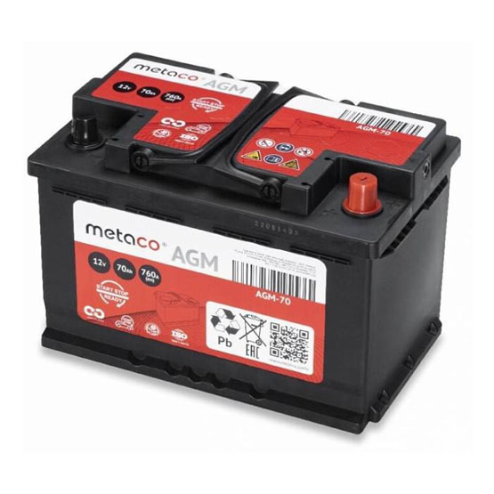 Metaco AGM 70 A/h 760 А R+ 278x175x190 мм - 1