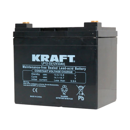 Kraft 12V-33 AH (12В/33 А·ч) 195×130×164 мм - 1