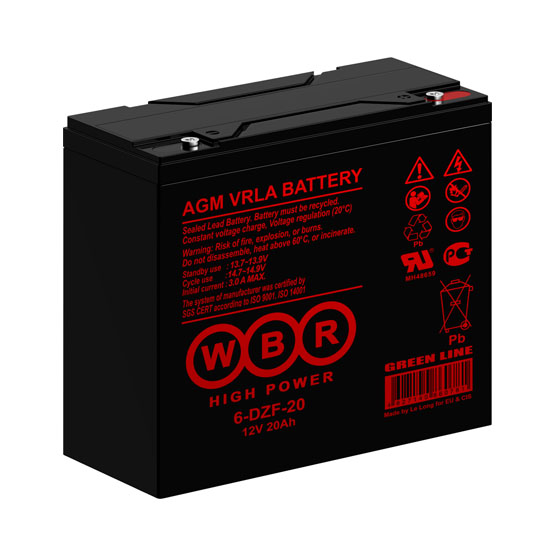 Аккумулятор WBR 6-DZF-20 (12В/20 А·ч) - 1
