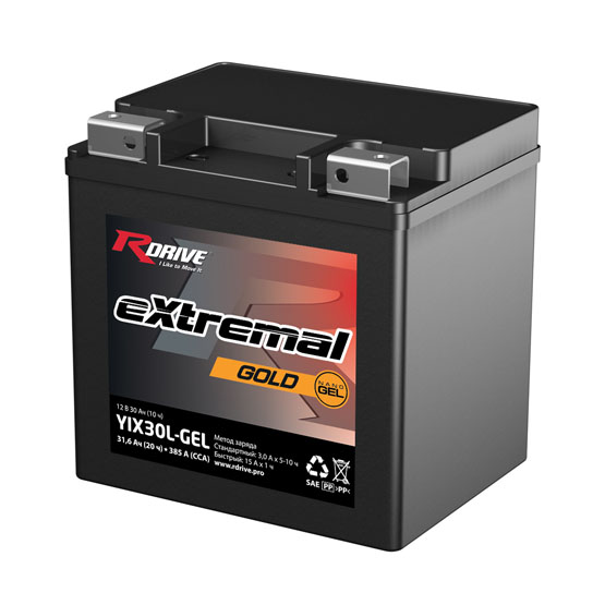 RDrive eXtremal Gold YIX30L Gel 31.6 A/h 385 А R+ 169x131x175 мм - 1