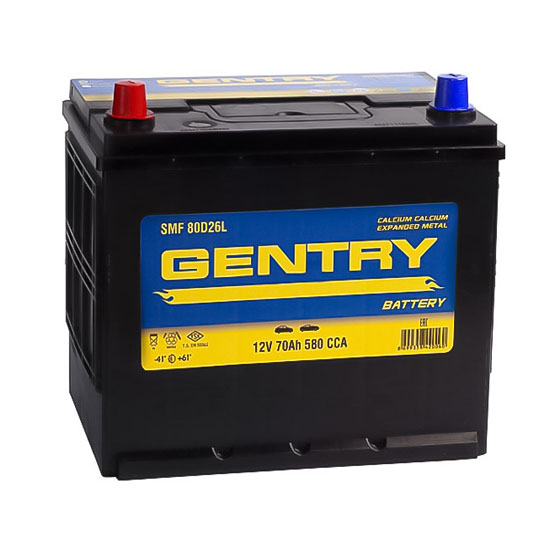 Gentry Asia 70 A/h 580 A L+ (80D26R) 260x175x200(220) mm - 1