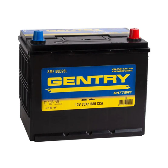 Gentry Asia 70 A/h 580 A R+ (80D26L) 260x175x200(220) mm - 1