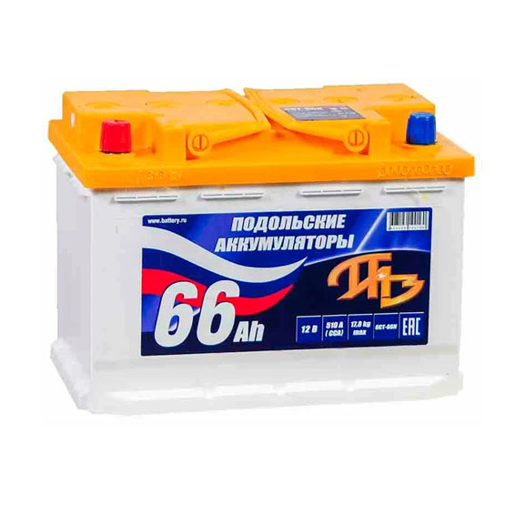 Подольские аккумуляторы 66 A/h 560 А L+ 278x175x190 мм - 1