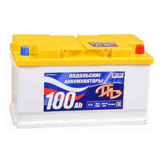 Подольские аккумуляторы 100 A/h 810 А R+ 353x175x190 мм - 1
