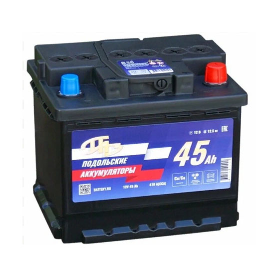 Подольские аккумуляторы 45 A/h 410 А R+ 207x175x190 мм - 1