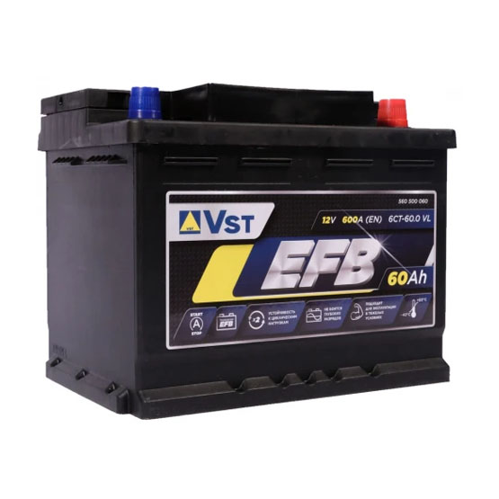 VST EFB 6СТ-60.0 VL 60 A/h 600 A R+ 242x175x190 мм - 1
