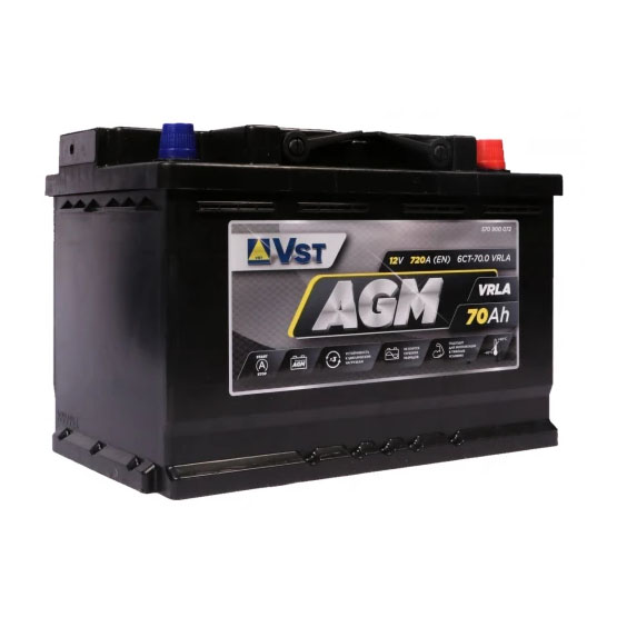 VST AGM 6СТ-70.0 VRLA 70 A/h 720 A R+ 278x175x190 мм - 1