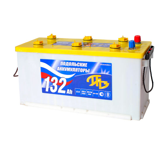 Подольские аккумуляторы 132 A/h 870 А L+ 512x188x218 мм - 1