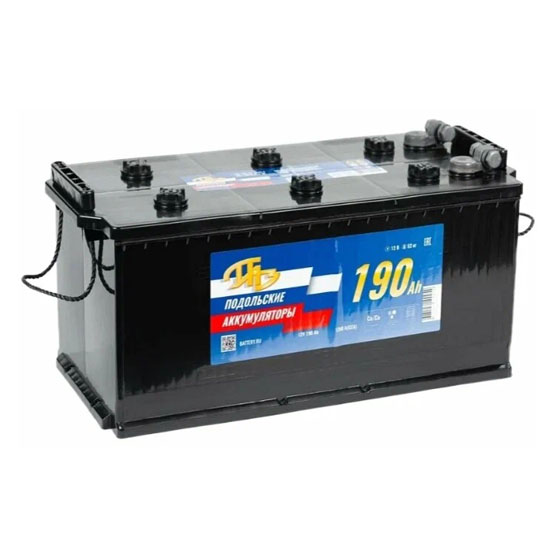 Подольские аккумуляторы 190 A/h 1200 А R+ (под болт) 513x210x220 мм - 1