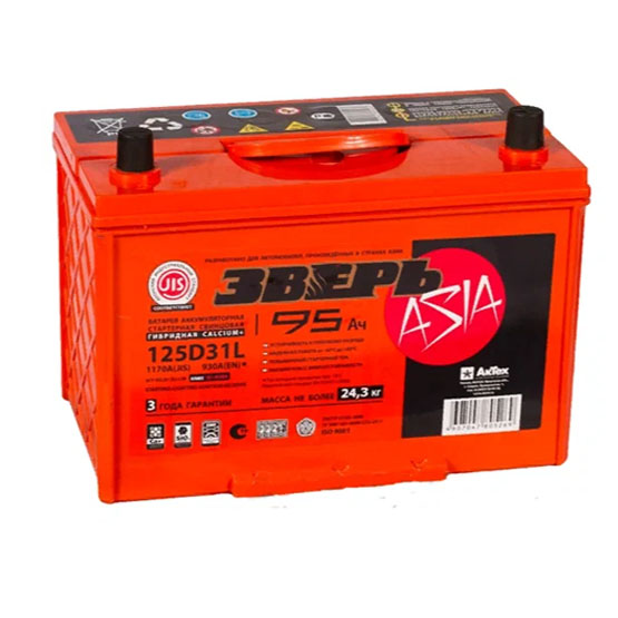 Зверь 125D31R 95 A/h 930 A L+ 310x175x225 мм - 1