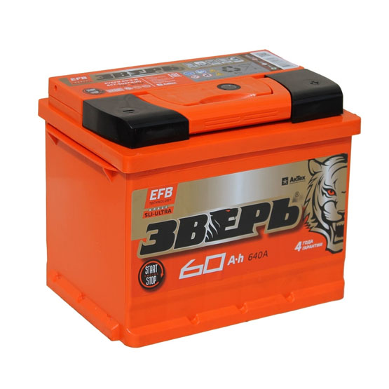 Зверь EFB 6СТ-60 Евро 60 A/h 640 A R+ 242x175x190 mm - 1