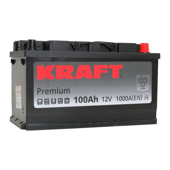 Kraft Premium 100 A/h 1000 A R+ 353x175x190 мм - 3
