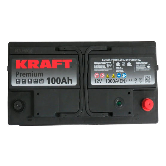 Kraft Premium 100 A/h 1000 A R+ 353x175x190 мм - 2