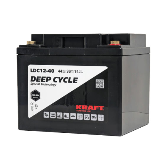 Аккумулятор Kraft 12V-44 Ah (C20) L (12В/44 А·ч) - 1