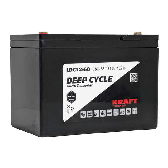 Аккумулятор Kraft 12V-76 Ah (C20) L (12В/76 А·ч) - 1