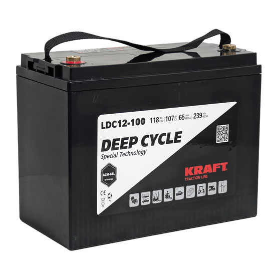 Аккумулятор Kraft 12V-118 Ah (C20) L (12В/118 А·ч) - 1