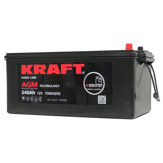 Kraft AGM 240 A/h 1500 А L+ 518x275x223 мм - 1