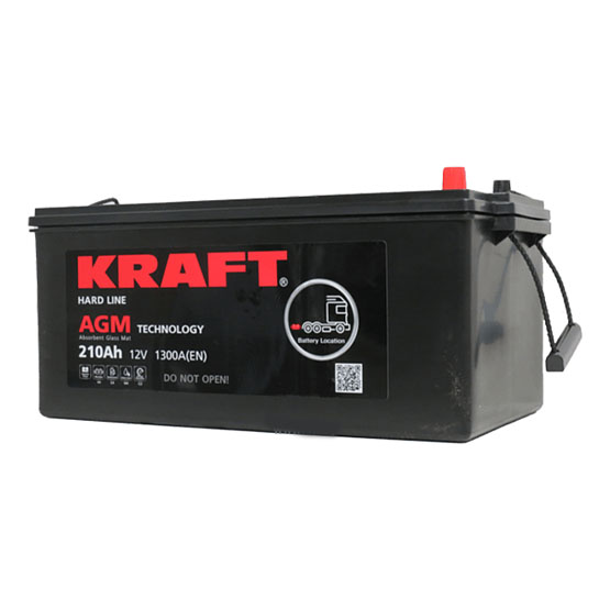 Kraft AGM 210 A/h 1300 А L+ 518x275x223 мм - 1