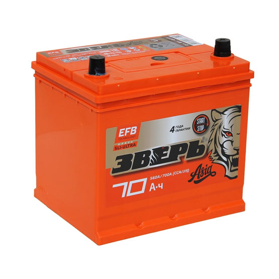 Зверь EFB Азия 6СТ-70 Евро 70 A/h 700 A R+ 230x175x220 mm - 1