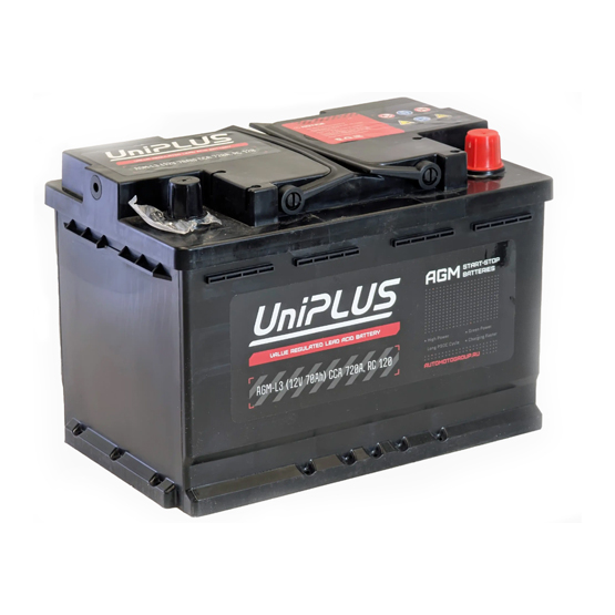 UniPLUS AGM 70 A/h 760 A R+ 278x175x190 мм - 1