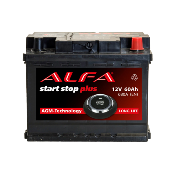 Alfa AGM 60 A/h 680 А R+ 242x175x190 мм - 1