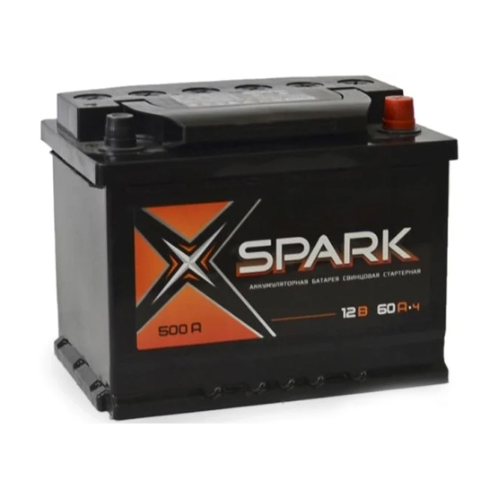 Spark 60 A/h 500 A R+ 6СТ-60 Евро 242x175x190 mm - 1