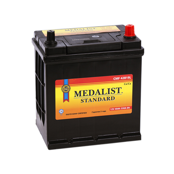 Medalist Standard CMF42B19L 40 A/h 330 A R+ 187x129x200(220) мм - 1