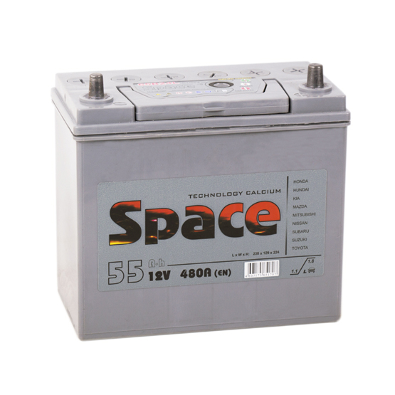 Space 65B24L 55 A/h 480 A R+ 238x128x220 mm - 1
