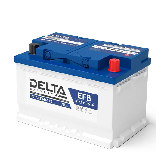 Delta Start Master EFB 75 A/h 760 A R+ 278х175х190 мм - 1