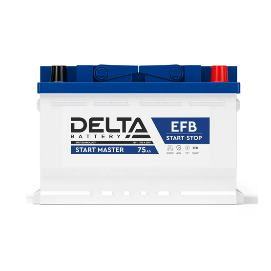 Delta Start Master EFB 75 A/h 760 A R+ 278х175х190 мм - 2
