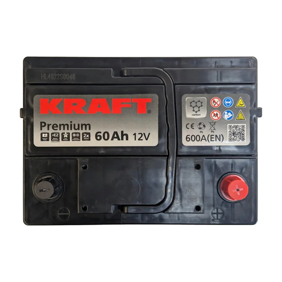 Kraft Premium 60 A/h 600 A R+ 242x175x190 мм - 3