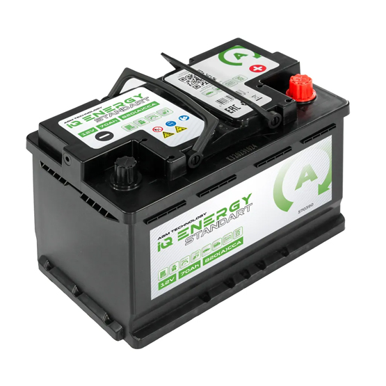 IQ Power Standart AGM 70 A/h 820 А R+ 278x175x190 мм - 1