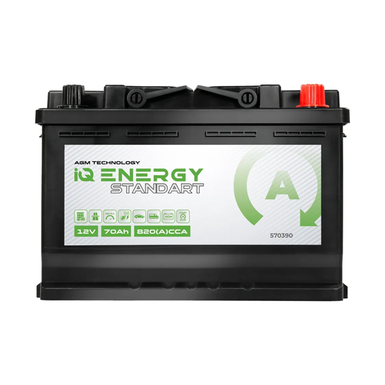 IQ Power Standart AGM 70 A/h 820 А R+ 278x175x190 мм - 3