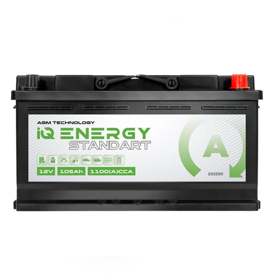 IQ Energy Standart AGM 105 A/h 1100 A R+ 393x175x190 мм - 3